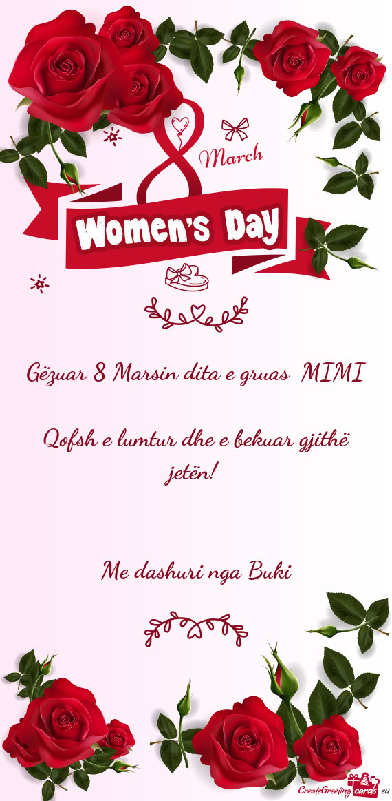 Gëzuar 8 Marsin dita e gruas MIMI